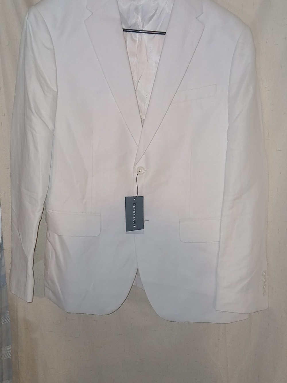 Perry Ellis White Single-Breasted Blazer